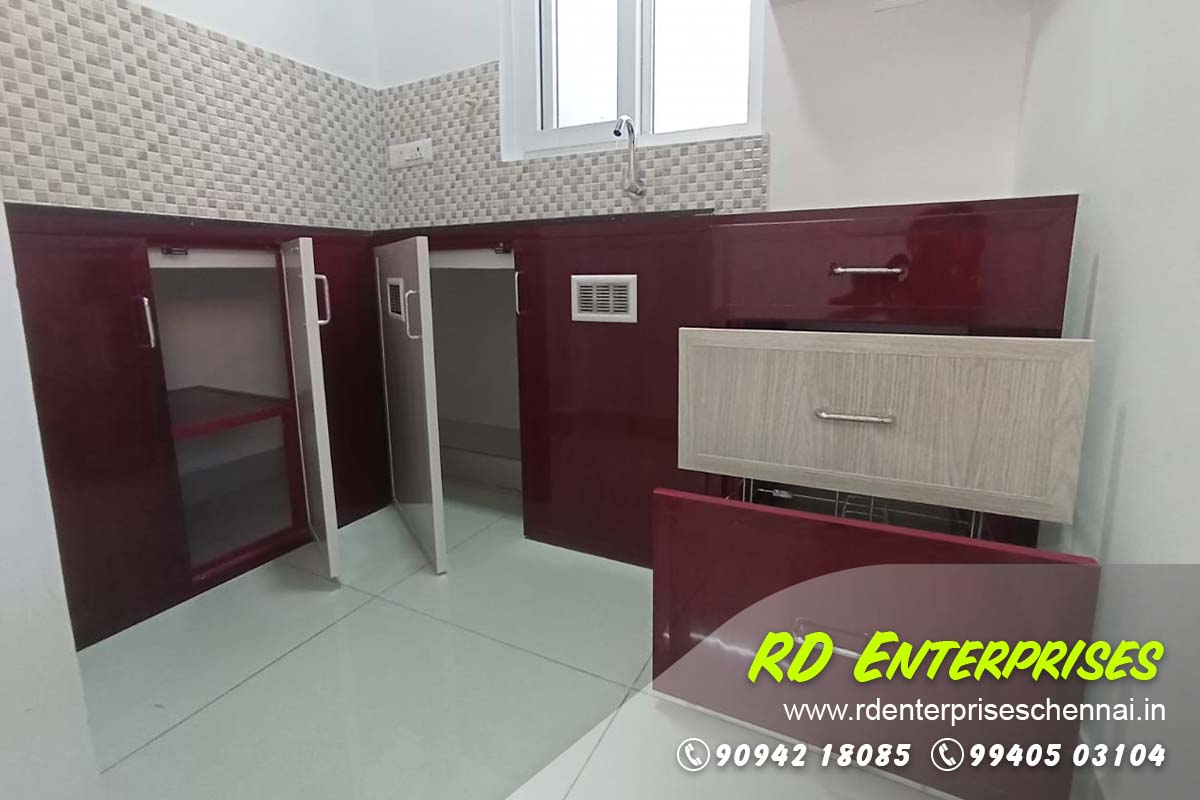 Modular Kitchen - RD Enterprises PVC Doors and Modular Kitchen Nanmangalam, Chennai, Tamil Nadu 600129